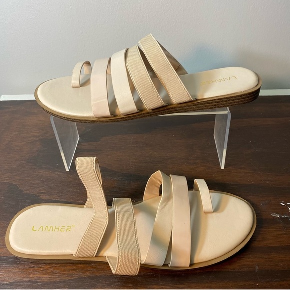 Women’s Lamher Strapped Tan Sandals Size 11 - Picture 1 of 4